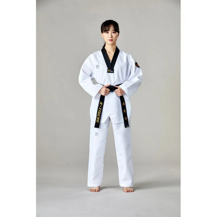 Taekwondo apranga (dobok) MTX 2 juoda – patvirtinta Pasaulio taekwondo federacijos (WT) | MOOTO