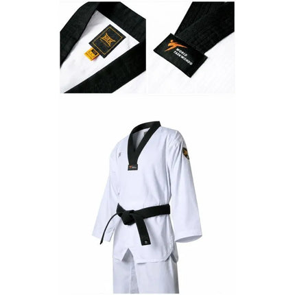 Taekwondo apranga (dobok) MTX 2 juoda – patvirtinta Pasaulio taekwondo federacijos (WT) | MOOTO