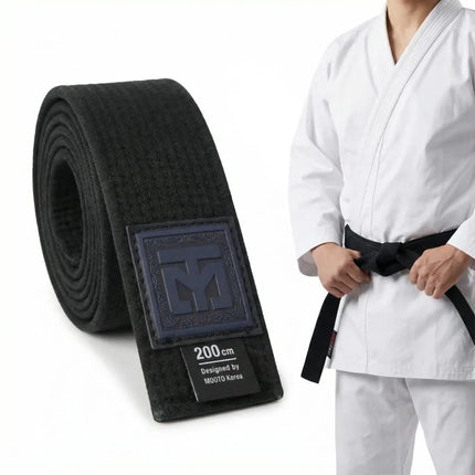 Taekwondo kovotojo juodas diržas 4,5 cm | MOOTO