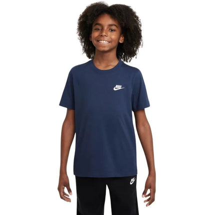 Tamsiai mėlyni vaikiški „Nike Sportswear“ marškinėliai FZ5177 410