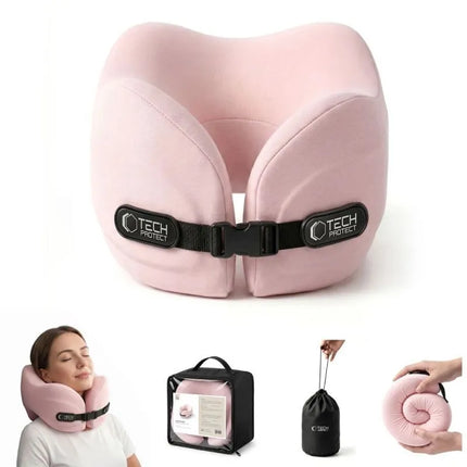 Tech-Protect ComfortRest kelioninė pagalvė – rožinė