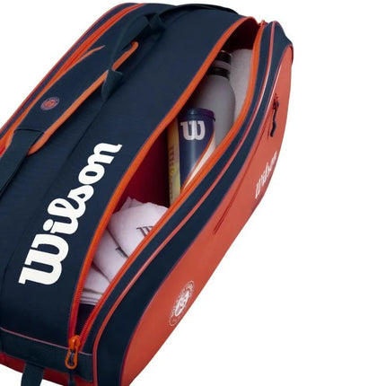 Teniso krepšys Wilson Roland Garros 2026 Team 6PK, oranžinės ir tamsiai mėlynos spalvos WR8053301001