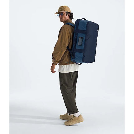The North Face Base Camp Voyager kelioninis krepšys, 62 l, perdirbtas plastikas, termoplastiniai poliuretano elastomerai (TPU), mėlynas
