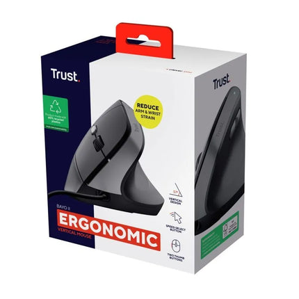 TRUST BAYO II ergonomiška pelė, juoda (25144)