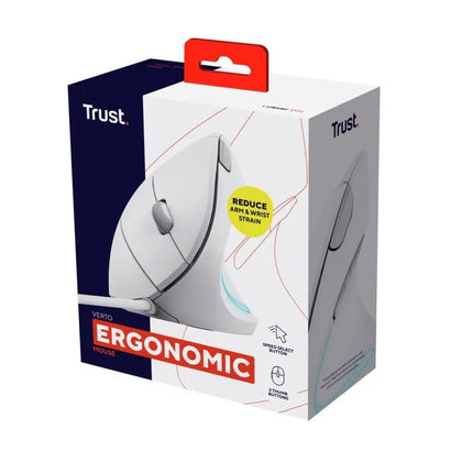 TRUST Verto ERGO vertikali ergonomiška balta pelė