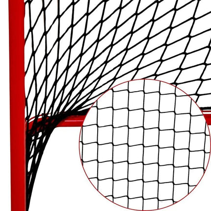 UNIHOC turnyriniai salės riedulio vartai 115x160 cm su tinklu ir kamuoliukų gaudytuvu