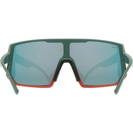 Uvex sportstyle 235 universalūs sportiniai akiniai su pusiniu rėmeliu, žali, raudoni