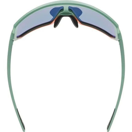 Uvex sportstyle 235 universalūs sportiniai akiniai su pusiniu rėmeliu, žali, raudoni