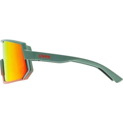 Uvex sportstyle 235 universalūs sportiniai akiniai su pusiniu rėmeliu, žali, raudoni