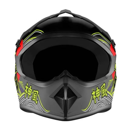 Uždaras motociklininko šalmas Kamikaze Tokyo Drift AKC207, dydis M