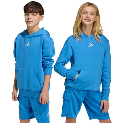 Vaikiškas mėlynas džemperis su gobtuvu adidas Essentials KD3382