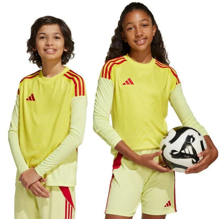 Vaikiški adidas Tiro 25 Competition ilgomis rankovėmis vartininko marškinėliai, geltoni ir raudoni KJN2020