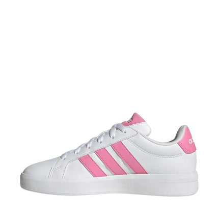 Vaikiški laisvalaikio bateliai Adidas Grand Court 3.0, balti su rožine spalva, HP3528