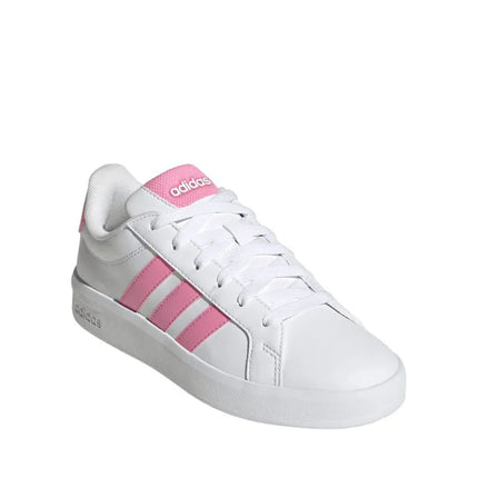 Vaikiški laisvalaikio bateliai Adidas Grand Court 3.0, balti su rožine spalva, HP3528