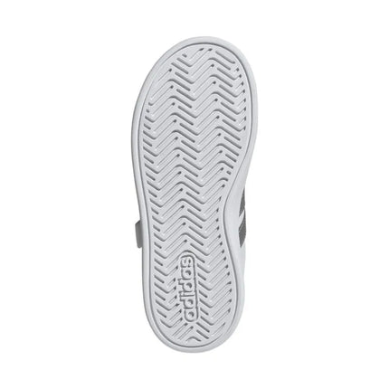 Vaikiški laisvalaikio bateliai Adidas Grand Court 3.0, balti su sidabriniais akcentais JP9368