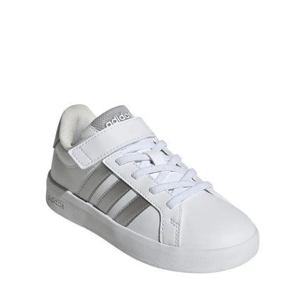 Vaikiški laisvalaikio bateliai Adidas Grand Court 3.0, balti su sidabriniais akcentais JP9368