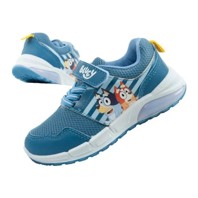 Vaikiški sportiniai bateliai Leomil Bluey, lengvi, su „Velcro“ užsegimu, LED lemputėmis, mėlyni