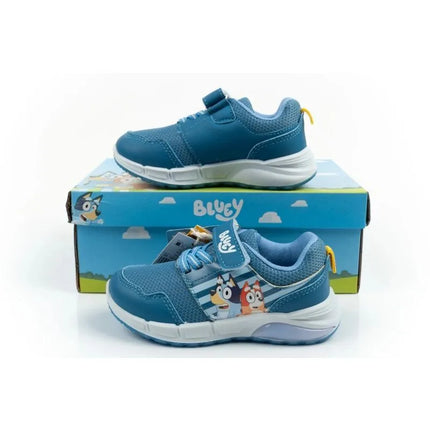 Vaikiški sportiniai bateliai Leomil Bluey, lengvi, su „Velcro“ užsegimu, LED lemputėmis, mėlyni