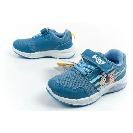Vaikiški sportiniai bateliai Leomil Bluey, lengvi, su „Velcro“ užsegimu, LED lemputėmis, mėlyni