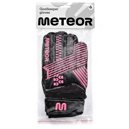 Vartininko pirštinės Meteor Catch 9, juodos/rožinės
