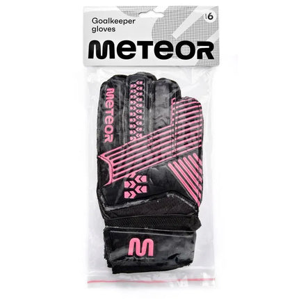 Vartininko pirštinės Meteor Catch 9, juodos/rožinės