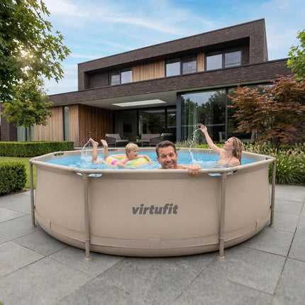 VIRTUFIT APVALUS BASEINAS 244 CM SU FILTRO SIURBLIU, SMĖLINIS