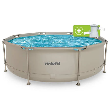 VIRTUFIT APVALUS BASEINAS 244 CM SU FILTRO SIURBLIU, SMĖLINIS