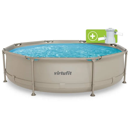 VIRTUFIT APVALUS BASEINAS 305 CM SU FILTRO SIURBLIU, SMĖLINIS
