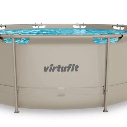 VIRTUFIT apvalus baseinas 366 cm su filtravimo siurbliu, smėlio spalvos