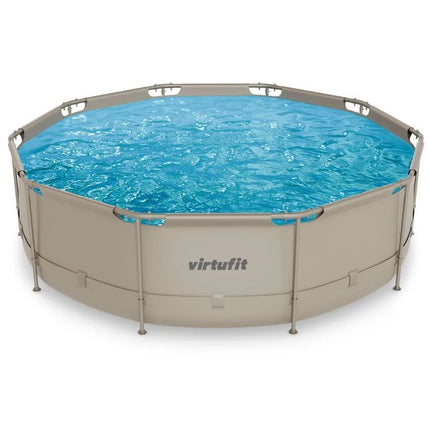 VIRTUFIT apvalus baseinas 366 cm su filtravimo siurbliu, smėlio spalvos