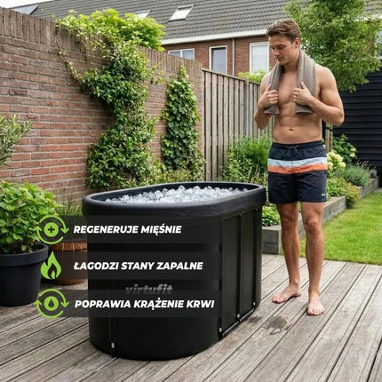 VIRTUFIT OVALI LEDO VONIA 500 LITRŲ ANTRACITO SPALVOS SU PRIEDAIS