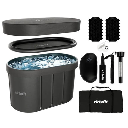 VIRTUFIT OVALI LEDO VONIA 500 LITRŲ ANTRACITO SPALVOS SU PRIEDAIS