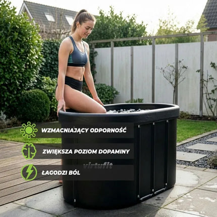 VIRTUFIT OVALI LEDO VONIA 500 LITRŲ ANTRACITO SPALVOS SU PRIEDAIS