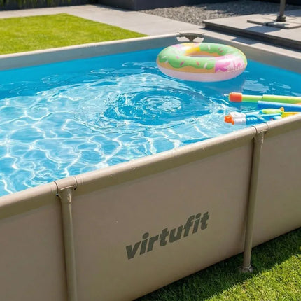 VirtuFit stačiakampis baseinas 260 x 180 cm su filtravimo siurbliu, smėlio spalvos