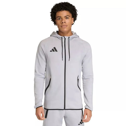 Vyriškas adidas Tiro 26 kelioninis džemperis su gobtuvu, pilkas KF6077