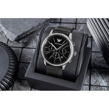 Vyriškas laikrodis EMPORIO ARMANI Minimalist Chronograph AR11774 + DĖŽUTĖ