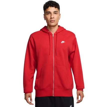Vyriškas Nike Club BB FZ džemperis su gobtuvu, raudonas, FN3861 657