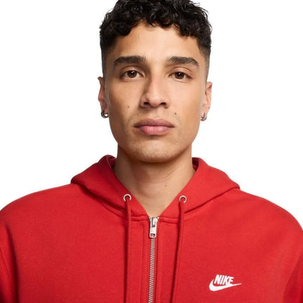 Vyriškas Nike Club BB FZ džemperis su gobtuvu, raudonas, FN3861 657