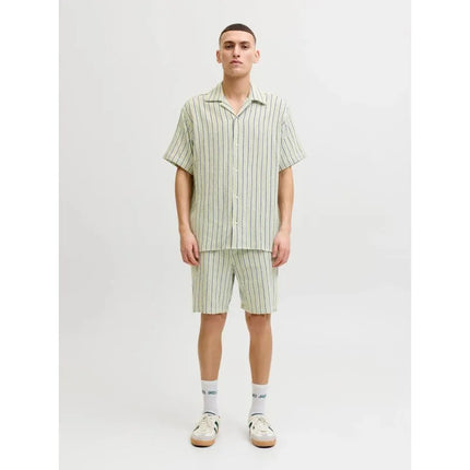 Vyriški dryžuoti „Jack&Jones“ šortai JPSTJAIDEN COBA STRIPE JOG SHORTS REG SN 12274413 TEA/STRIPES
