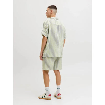 Vyriški dryžuoti „Jack&Jones“ šortai JPSTJAIDEN COBA STRIPE JOG SHORTS REG SN 12274413 TEA/STRIPES