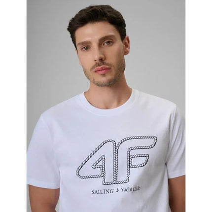 Vyriški laisvalaikio marškinėliai su 4F logotipu 4FRSS26TTSHM3999-10S