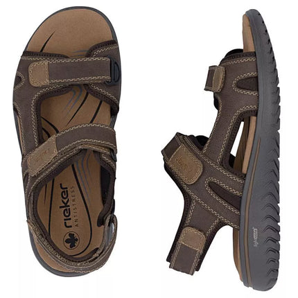 Vyriški rudos odos sandalai su Velcro užsegimu Rieker 26450-26