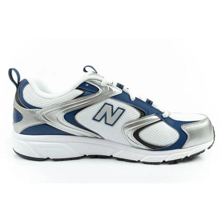 Vyriški sportiniai bateliai New Balance 408, madingi, patogūs, balti su sidabrinėmis detalėmis