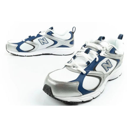 Vyriški sportiniai bateliai New Balance 408, madingi, patogūs, balti su sidabrinėmis detalėmis