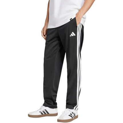 Vyriškos „adidas 3-Stripes Tricot“ tiesaus kirpimo kelnės atvira apačia, juodos, JI8802