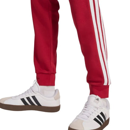 Vyriškos adidas Essential 3-Stripes French Terry bordo spalvos kelnės KR2702