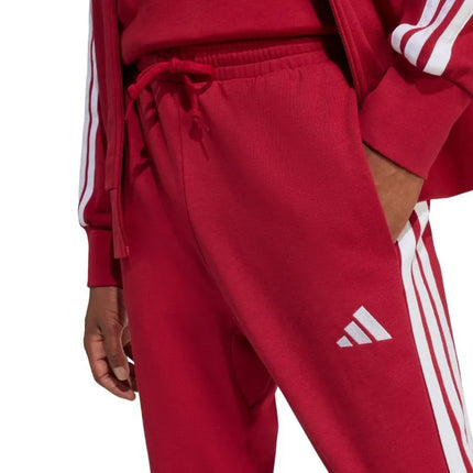 Vyriškos adidas Essential 3-Stripes French Terry bordo spalvos kelnės KR2702