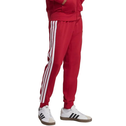 Vyriškos adidas Essential 3-Stripes French Terry bordo spalvos kelnės KR2702