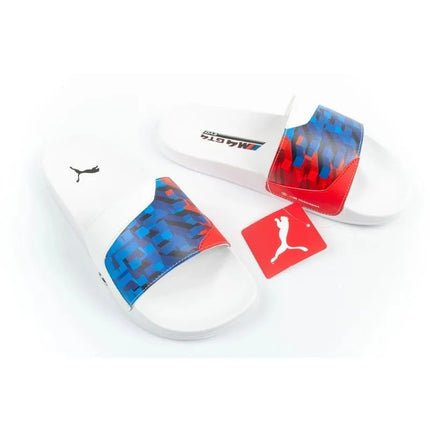 Vyriškos sportinės šlepetės Puma BMW MMS Leadcat 2.0 Graphic, madingos, baltos