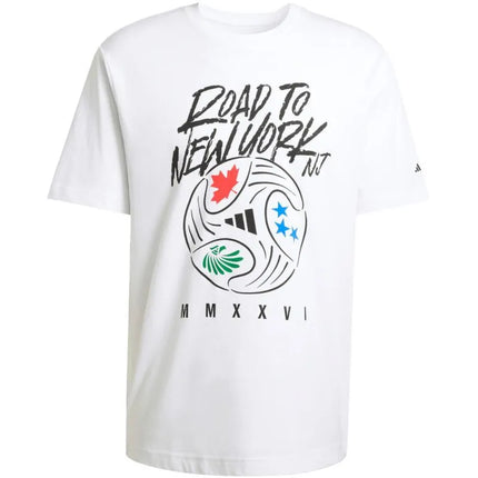 Vyrų adidas FIFA World Cup 26™ Road to NYNJ marškinėliai su grafika, balti KB2535